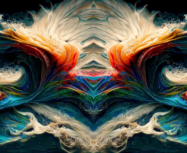 a digital painting of a colorful abstract painting of a heart