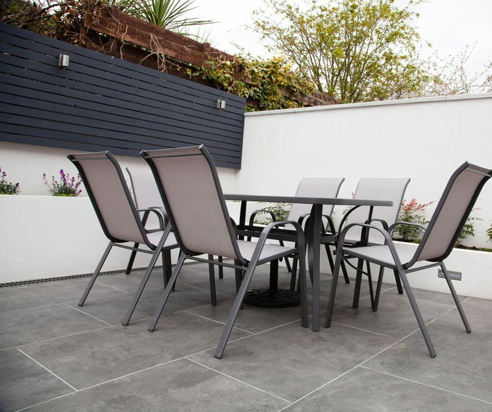 a table with chairs and a table with chairs