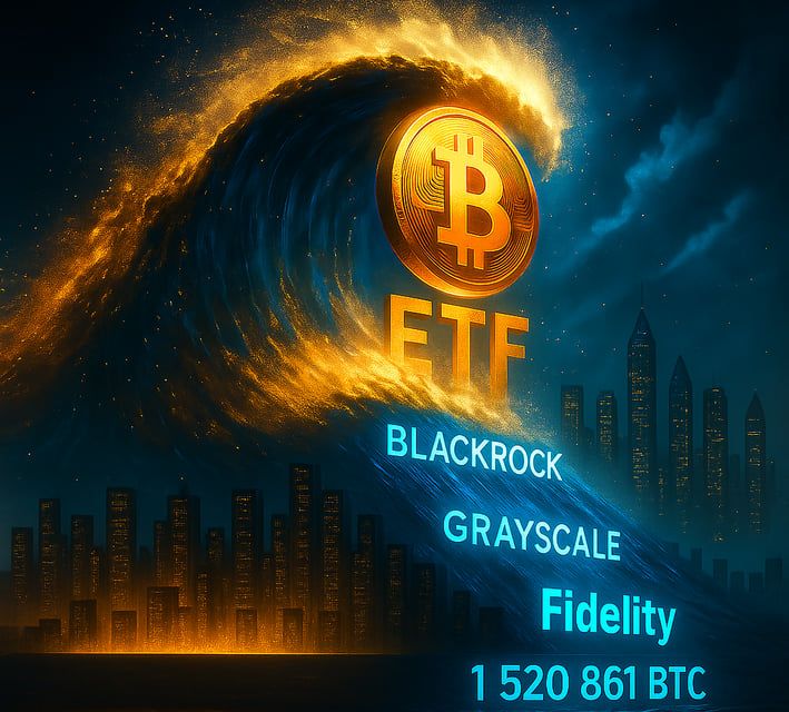 Les ETF Bitcoin géants : BlackRock, Grayscale, Fidelity – 1,52 million de BTC accumulés