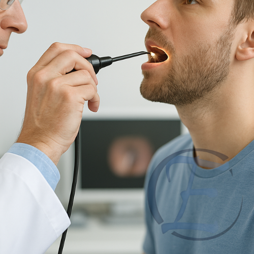 a doctor examining a patient's teeth