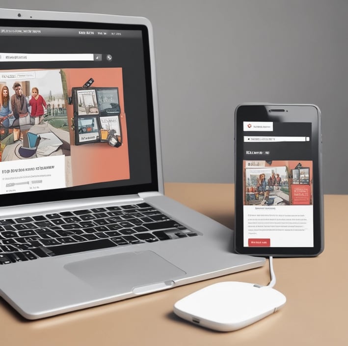 a website published in a laptop
