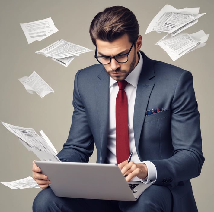 A stack of thick folders on a white surface