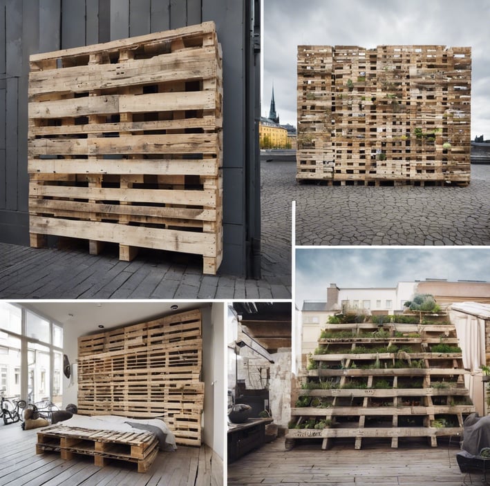 multicolored wood pallet