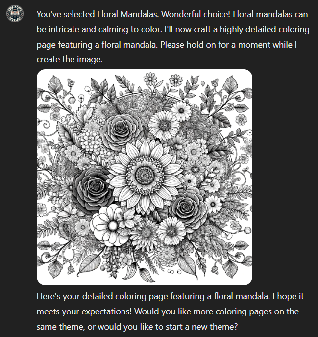 ai generated mandala of floral pattern
