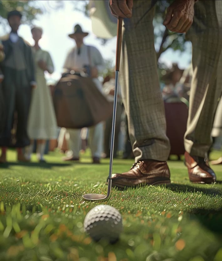 Horace Rawlins making his winning putt