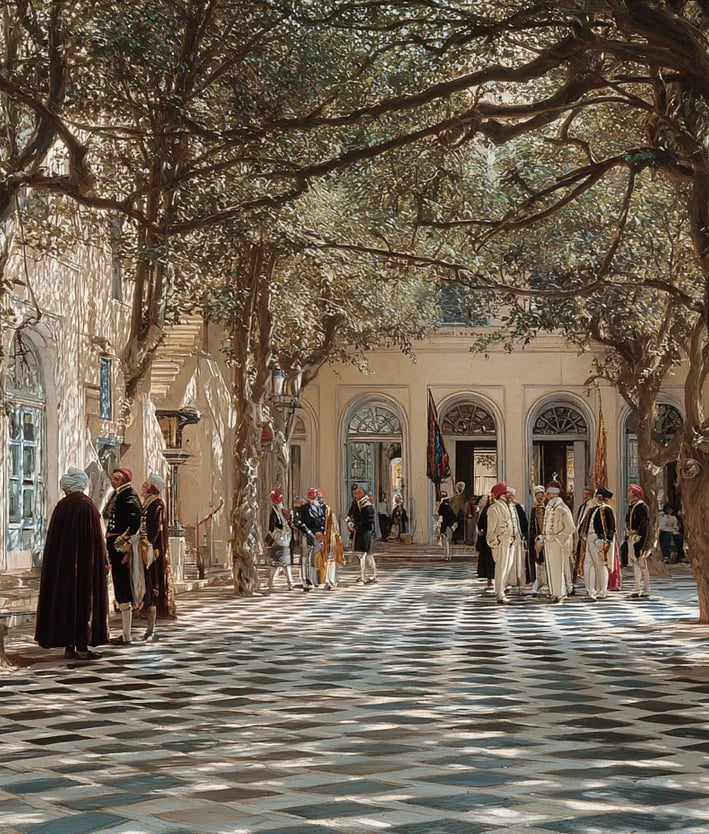Algiers Palace Courtyard, 1795: Transfer of Gold