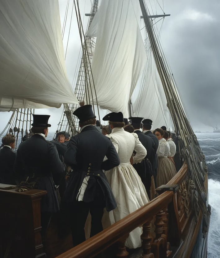 Aboard the Royal Navy frigate carrying the Portuguese court, November 1807 Atlantic