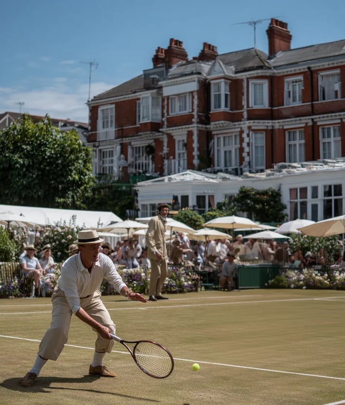 All England Club Court, Midday 1877: First Match in Action