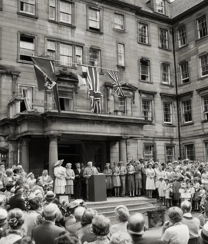 Manchester, Park Hospital, Mid-Morning July 5th 1948: Inauguration Ceremony