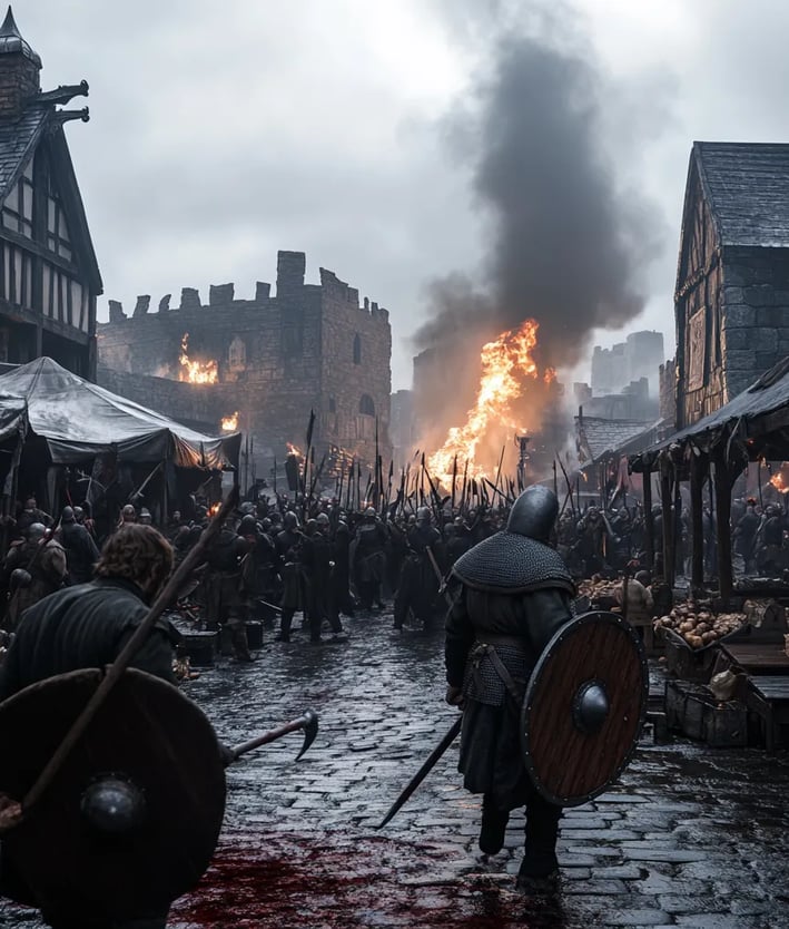 Violent street fighting in medieval Utrecht between Dutch political factions,