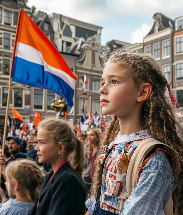 Wilhelmina appears on palace balcony in Amsterdam as heir to the Dutch throne.