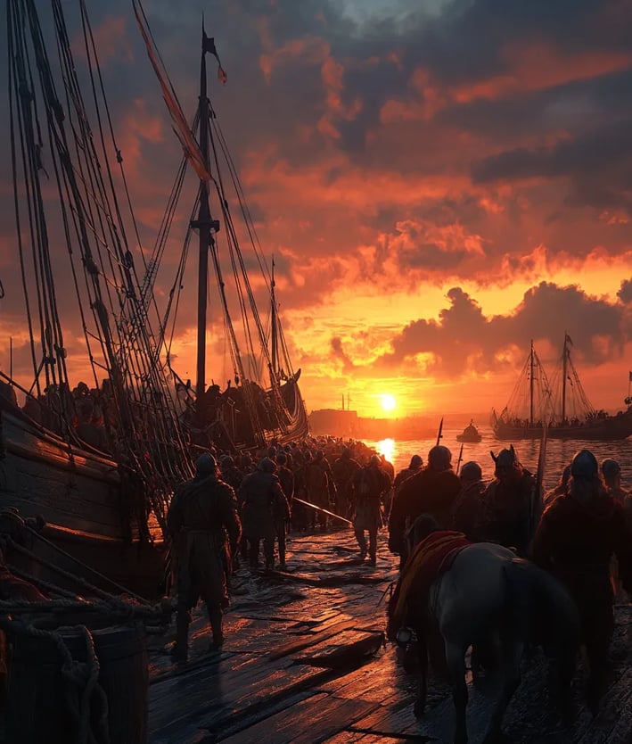 Soldiers_Boarding_the_Norman_Fleet_As_Norman_soldiers