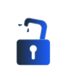 Unlocked lock sign