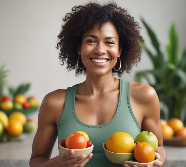 An old-fashioned typewriter displays a sheet of paper with the words 'Holistic Health' on it, set against a background of green grass. The typewriter features keys that are visible at the bottom of the image.