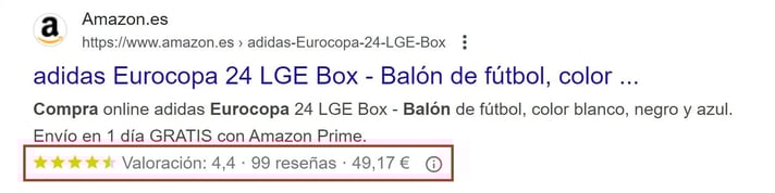 Resultados enriquecidos de producto