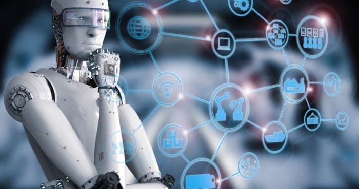 a robot - like robot with a robot in the background