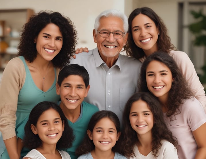 Familia feliz con un plan de previsión funeraria