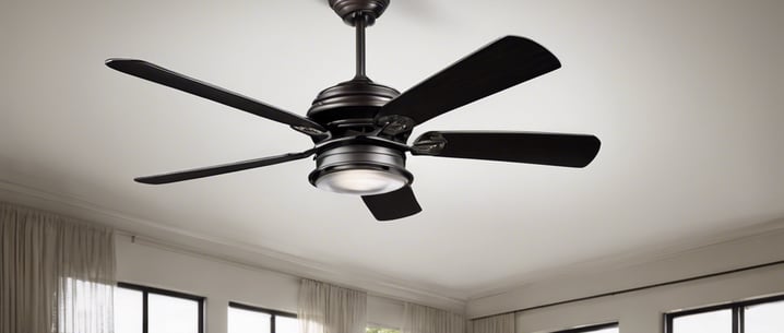 a living room with a ceiling fan and a ceiling fan