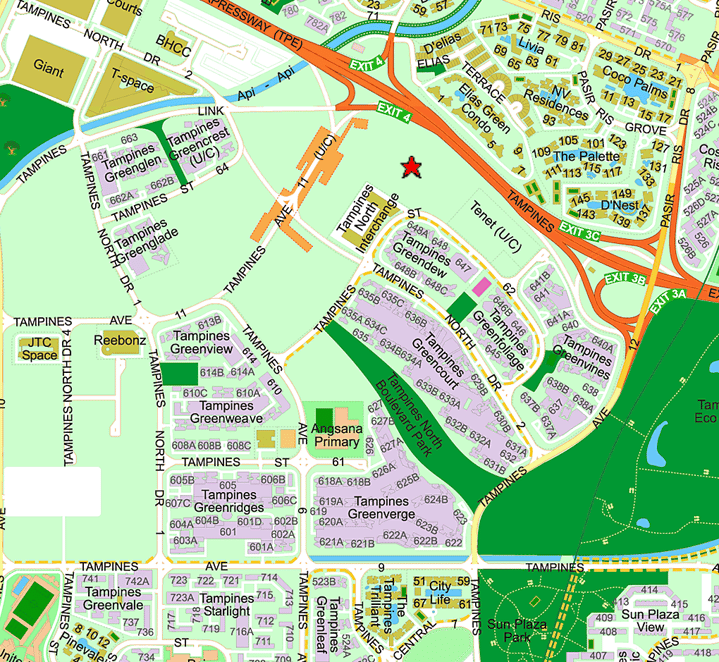 Aurelle of Tampines location map