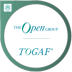 a logo showing TOGAF Qualified