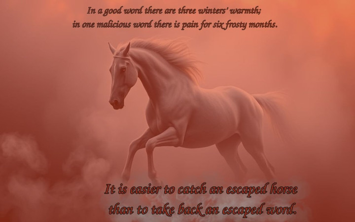 A horse running in the clouds.