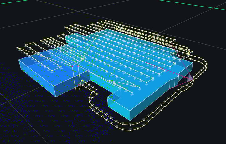 Flight plan generated for a portion of a large building