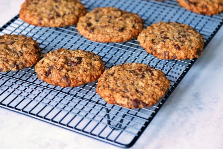 Chocolate, Ginger, and Oat Cookies