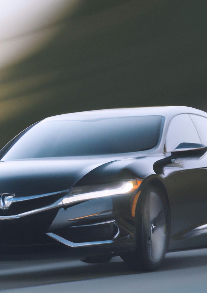 a black car with a white background and a blurry image of a car