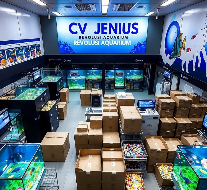 special room for monitoring the quality of Life tropical fish