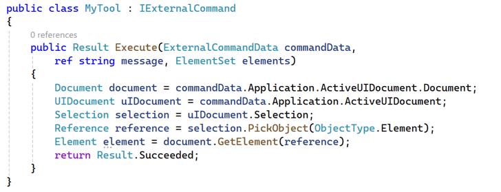 Get element from Reference class