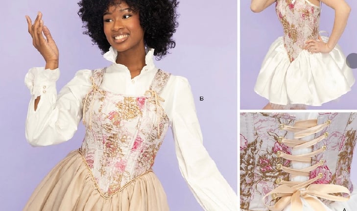 S9974 misses’ corset dress