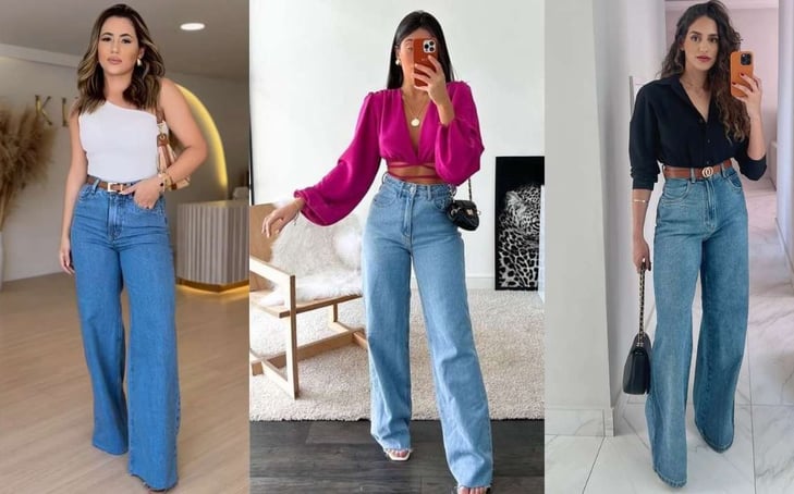 CALÇA JEANS WIDE LEG