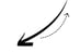a black and white arrow pointing upward