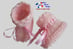 chaussons roses tricot laine bb fait main