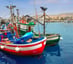 vista dos barcos em pier na grand canária.