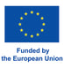 A European Union flag with the caption "Funded by the European Union"