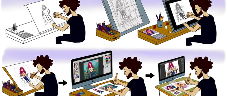 expliquer les étapes pour la création jusqu'a la vente du design sur redbuble
