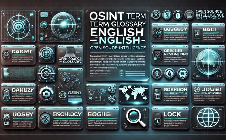 A digital depiction of an OSINT terms glossary