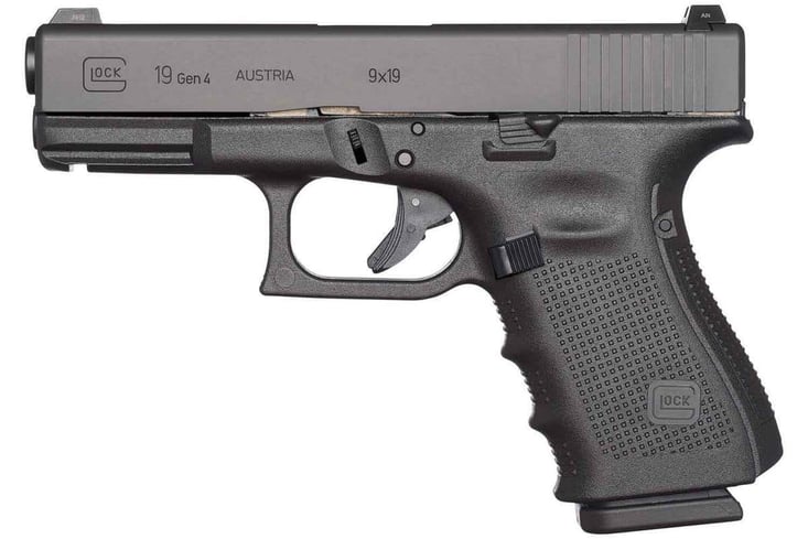 Glock 19 G4 9mm Luger 4.02in Black Pistol - 15+1 Rounds
