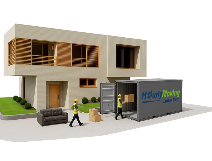a man moving a moving truck with a box of boxes in charlotte north carolina. hourly moving labor