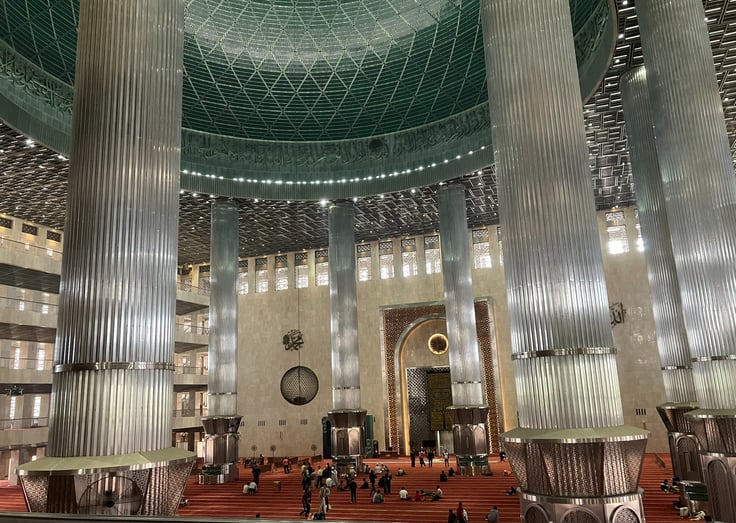 Interior of Istiqlal Mosque in Indonesia 