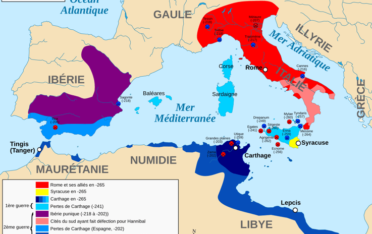mapa de guerra punica