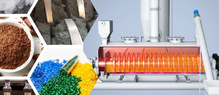 Industrial paddle dryer for drying granular materials in chemical, food, environmental application