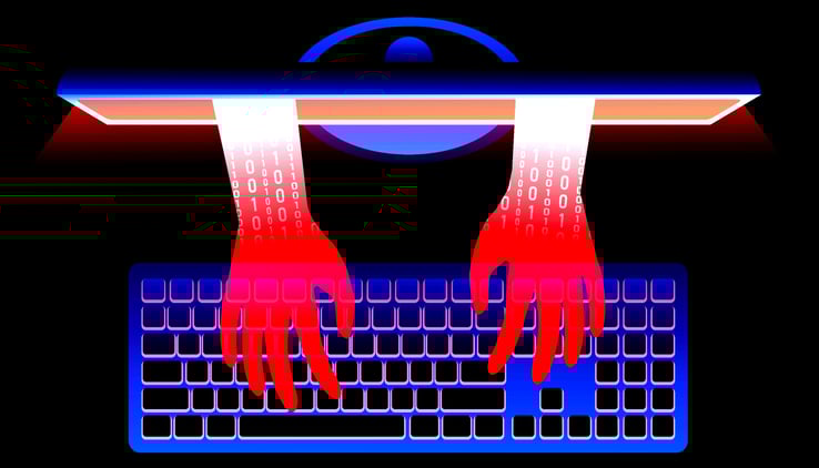 sys hijacking, a person's hands on a keyboard with a laptop