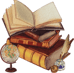Icon representing history tuition availability with a historical book and a quill
