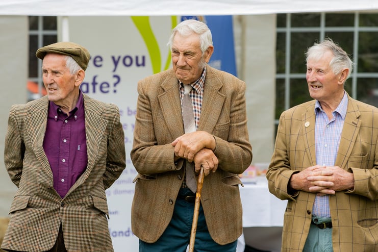 Farmers at an agricultural show in mid wales