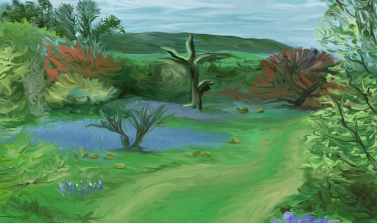 Blue Bonnet Trail with Old Rugged Cross