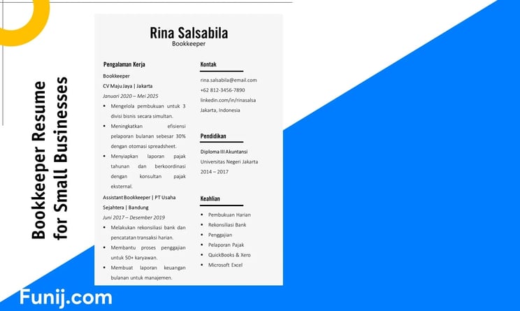 Bookkeeper Resume for Small Businesses