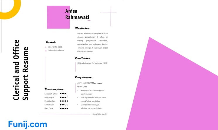 Clerical and Office Support Resume
