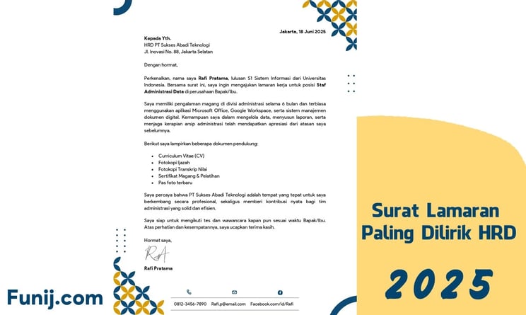 Surat Lamaran Paling Dilirik HRD 2025 – Cocok untuk Semua Jenis Pekerjaan!